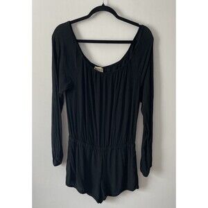 Show Me Your Mumu Women's Small Black Long Sleeve Casual Basic Romper Boho